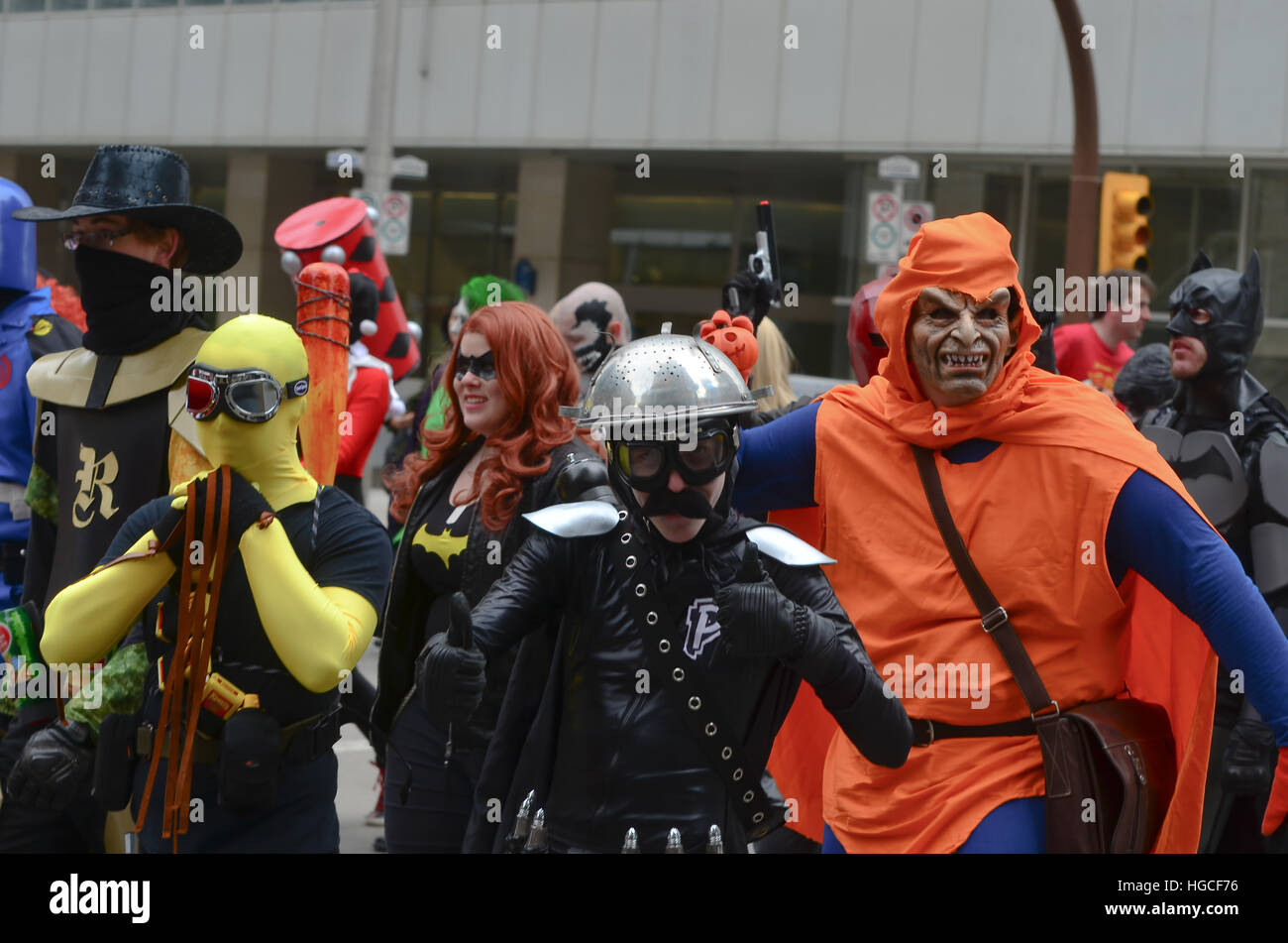 Calgary, Alberta, Canada, 24 Aprile 2014: Fumetto e Entertainment Expo Parade Fumetto cosplay Foto Stock