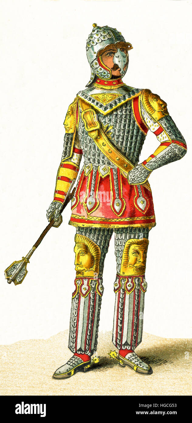 La figura qui illustrato è un capo polacco circa l'anno 1500. L'illustrazione risale al 1882. Foto Stock