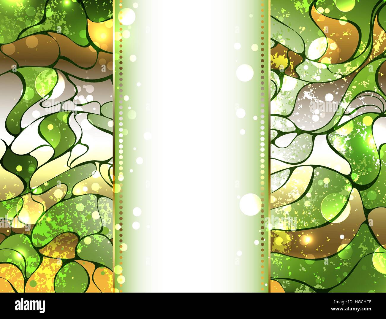 Abstract prezioso oro e verde, sfondo iridescente. Colore alla moda. Verde. Illustrazione Vettoriale