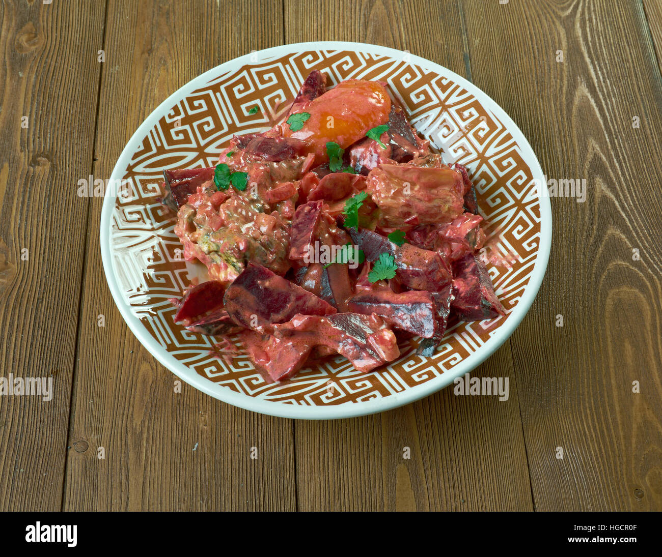 La barbabietola rossa Curry di Montone - Chuqandar Gosht Foto Stock