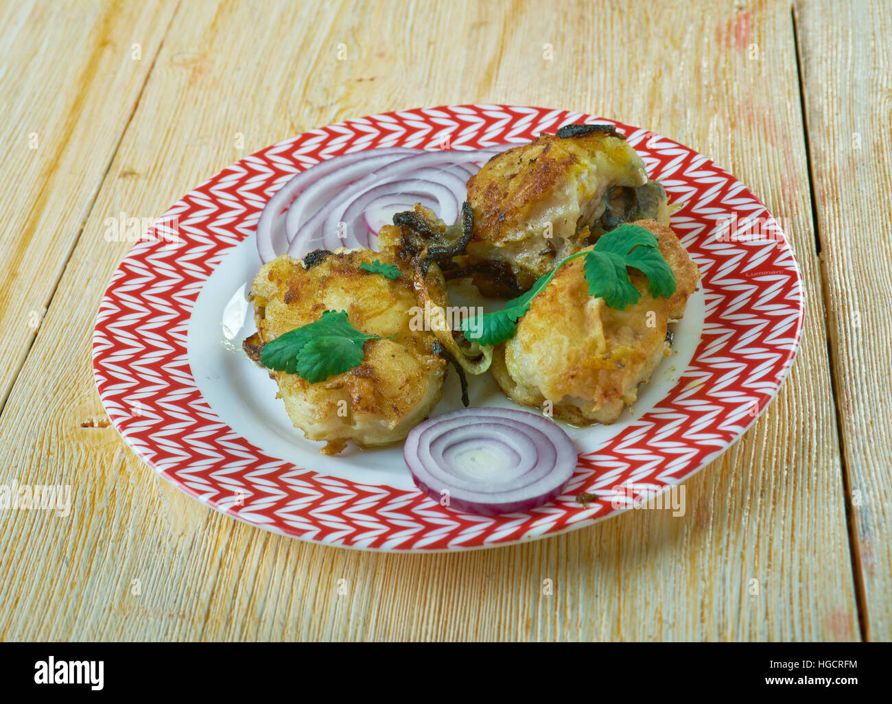 Zarafshan - pesce fritto. Centrale di cucina asiatica Foto Stock