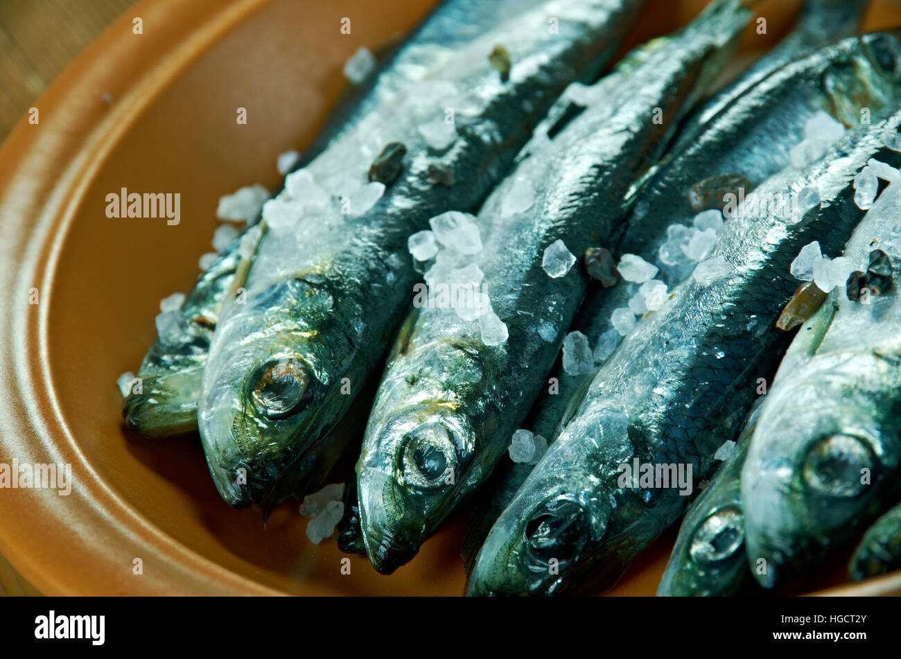 Surstromming - svedese per i sour aringa è fermentato Mar Baltico aringa  Foto stock - Alamy