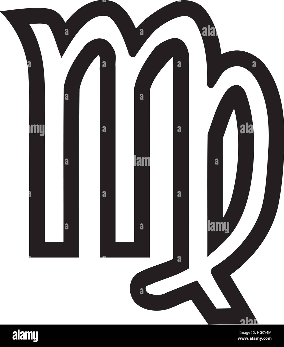 Virgo segno zodiacale contorno Illustrazione Vettoriale