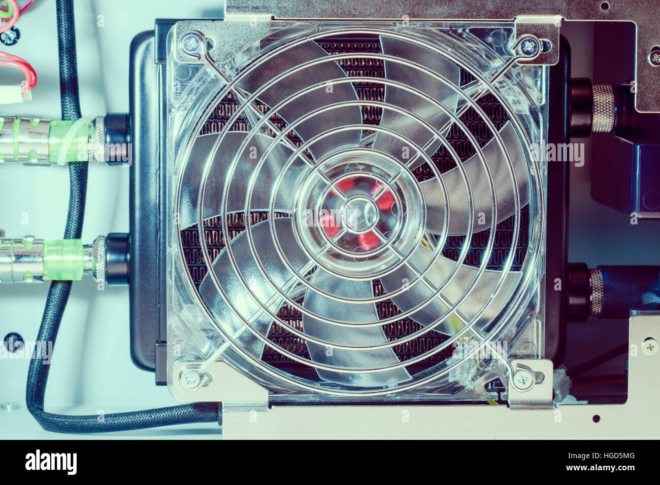 Ventola di raffreddamento impostato su scambiatore di calore interno sistema industriale Foto Stock