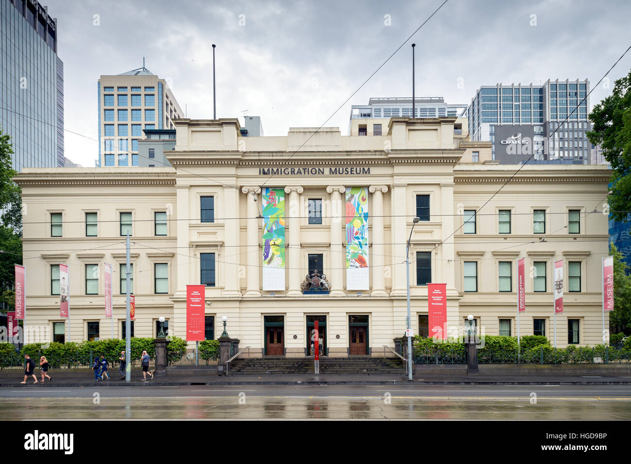 Melbourne, Australia - 27 dicembre 2016: immigrazione di Melbourne Museum su Flinders Street. Foto Stock