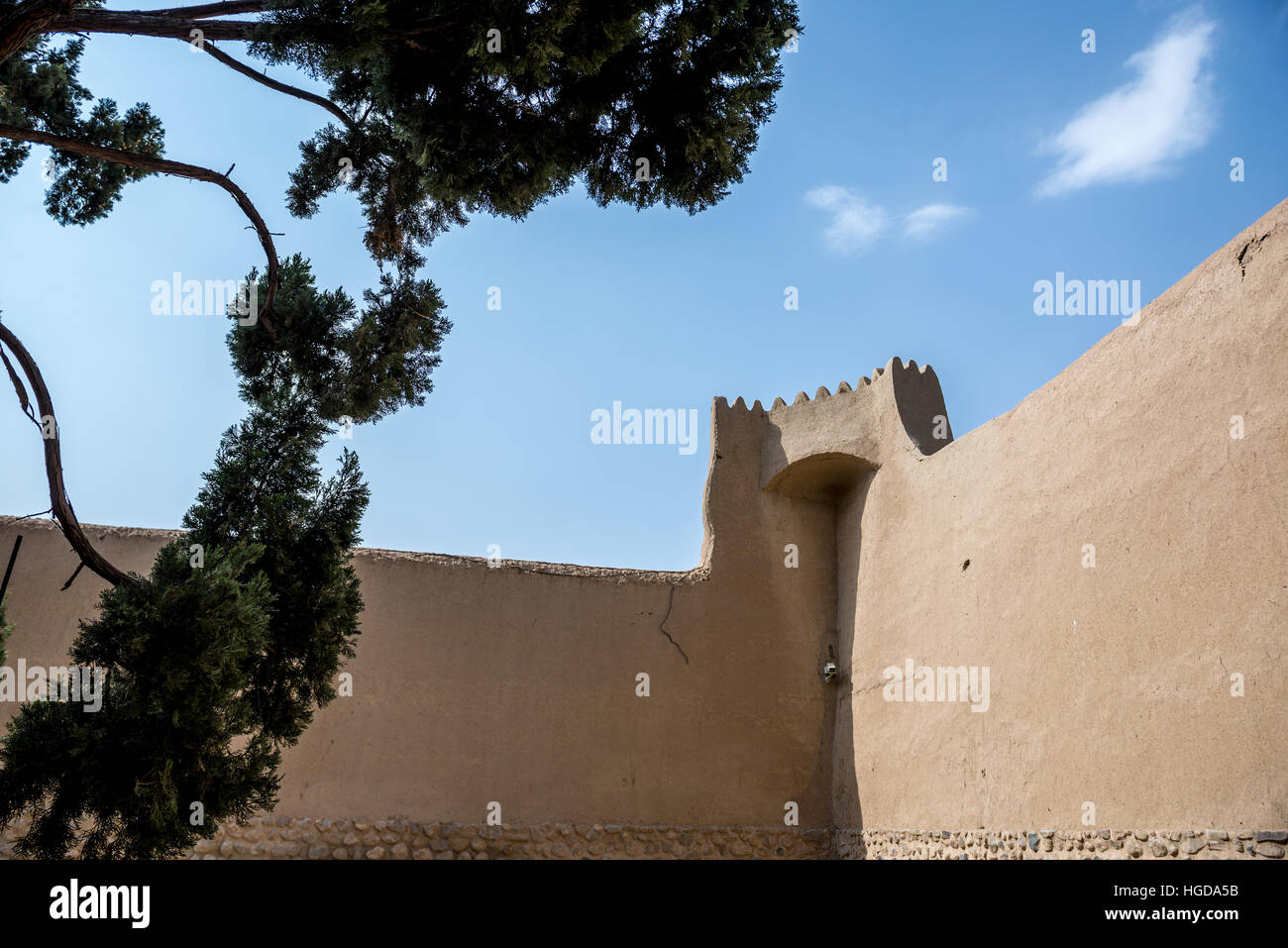 Pareti del più antico giardino persiano in Iran denominata Fin Giardino (Bagh-e FIN), che si trova nella città di Kashan Foto Stock