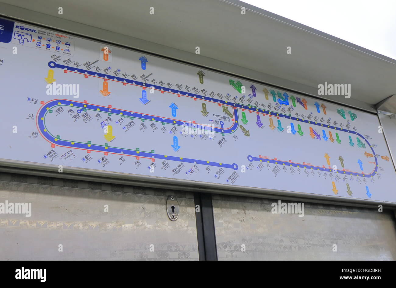 Seoul metro percorso mappa a Seul in Corea del Sud. Foto Stock