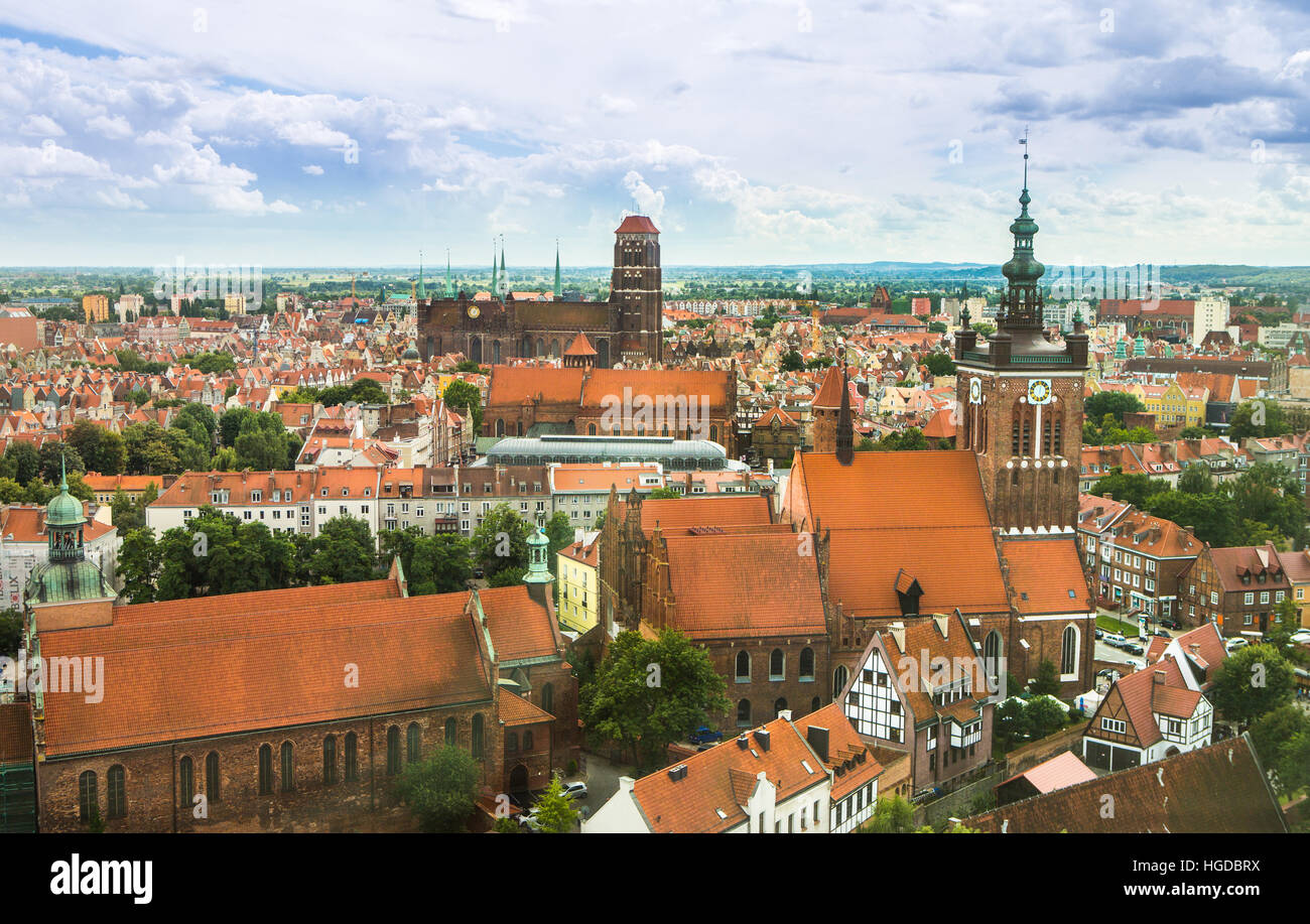 La Polonia, Gdansk City, città vecchia skyline Foto Stock