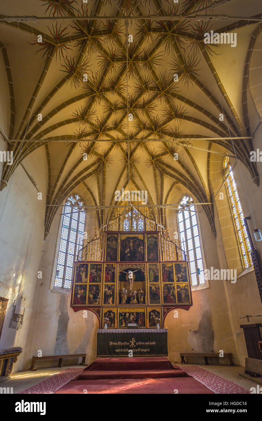 La Romania, Biertan Città, chiesa fortificata di Biertan, patrimonio mondiale, interno Foto Stock