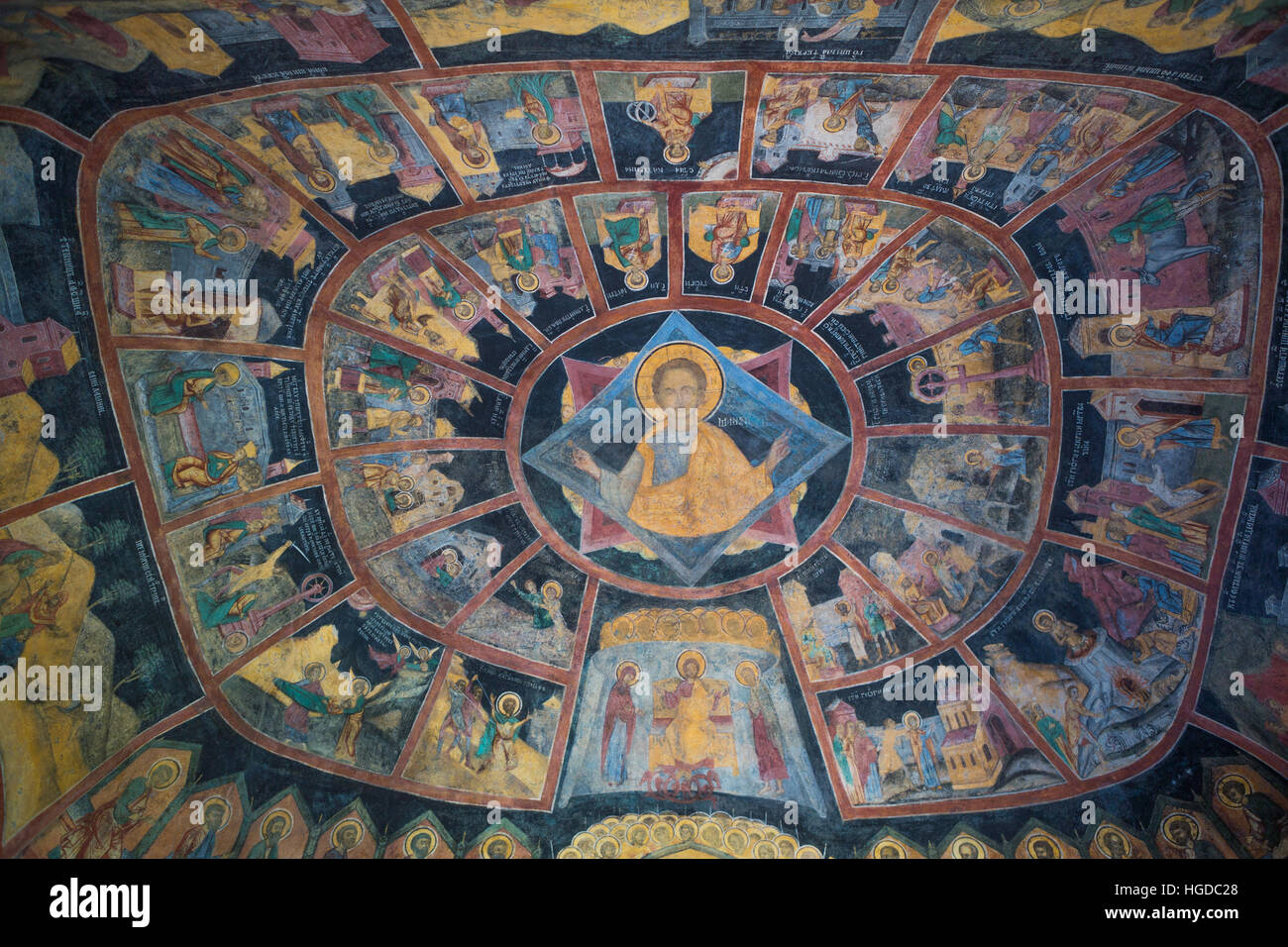 La Romania, Prahova, città di Sinaia, Monastero di Sinaia, interno, dettaglio, Foto Stock