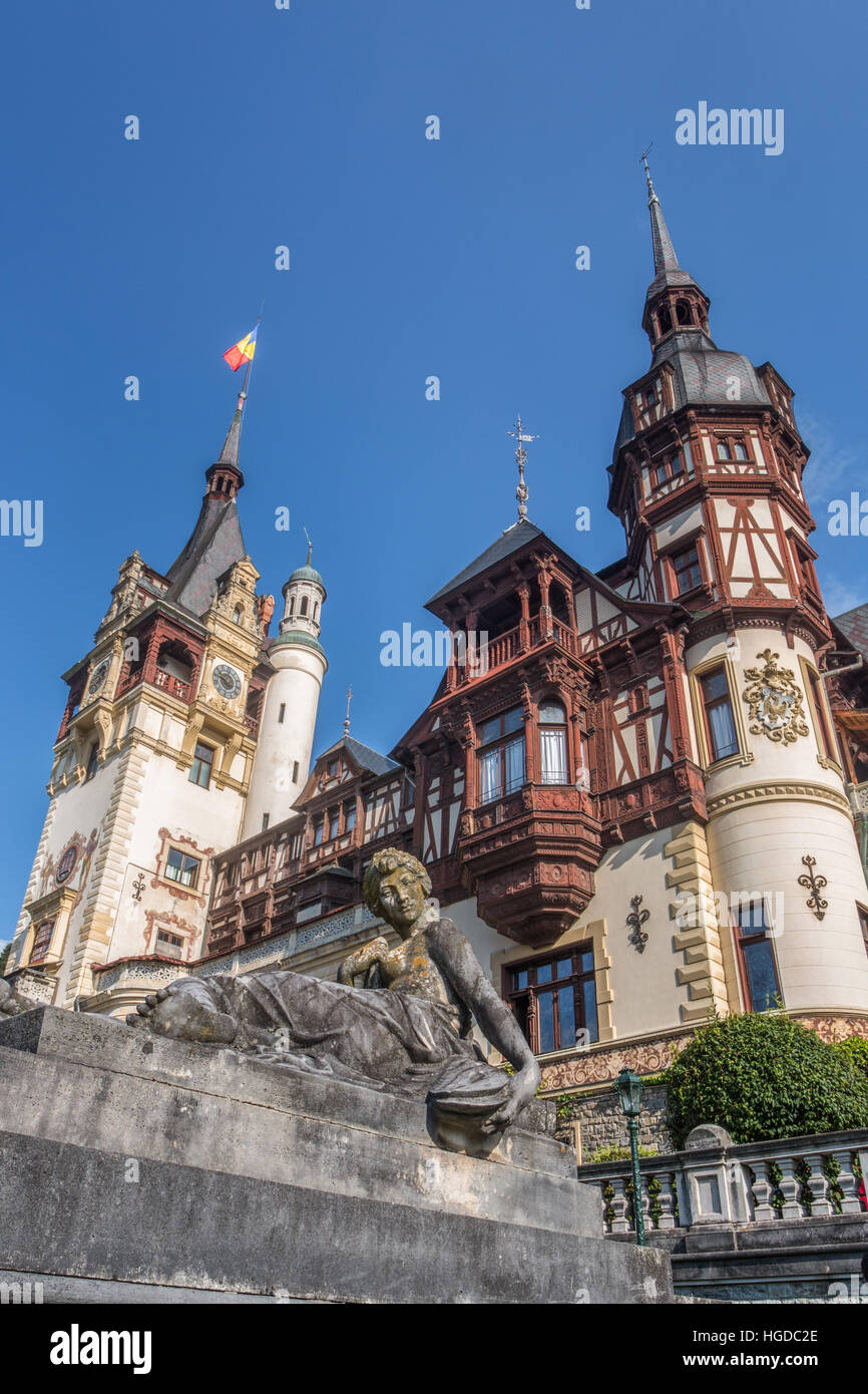 La Romania, Prahova, città di Sinaia, il Castello di Peles, Foto Stock