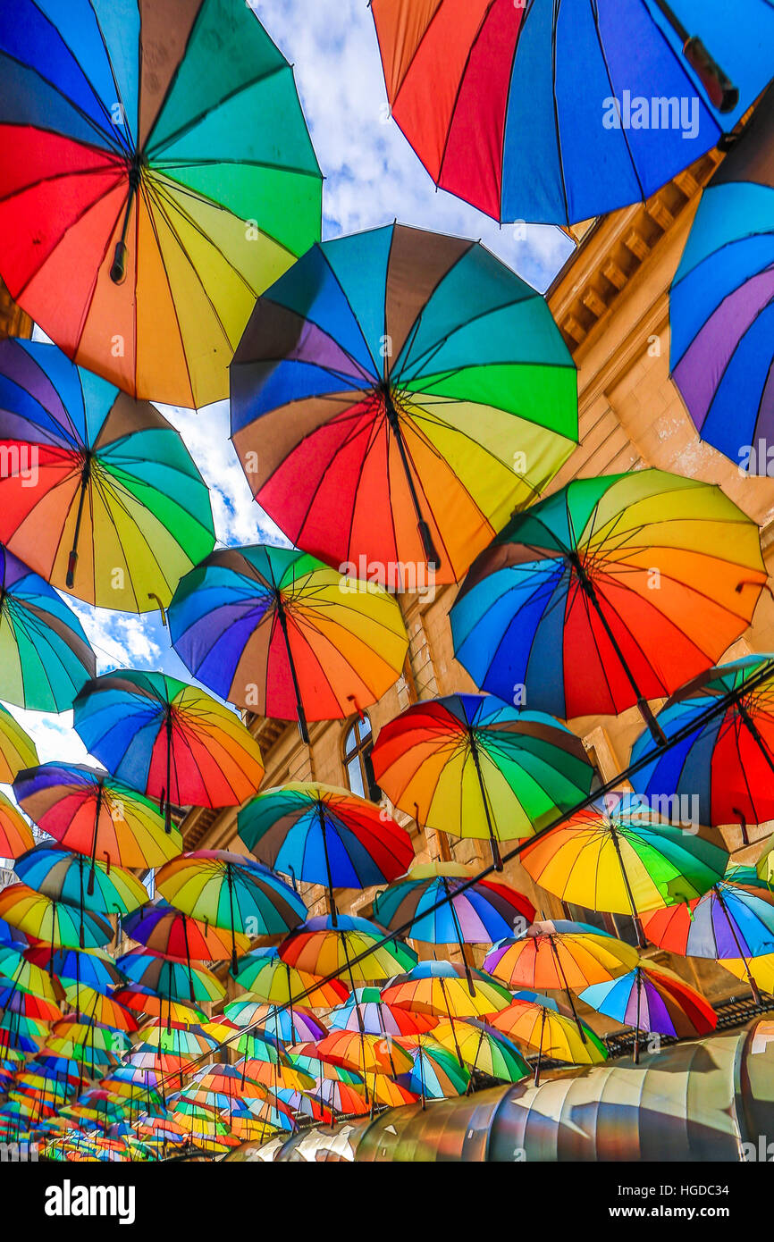 La Romania, Bucarest City, Città Vecchia, bar terrazza Foto Stock