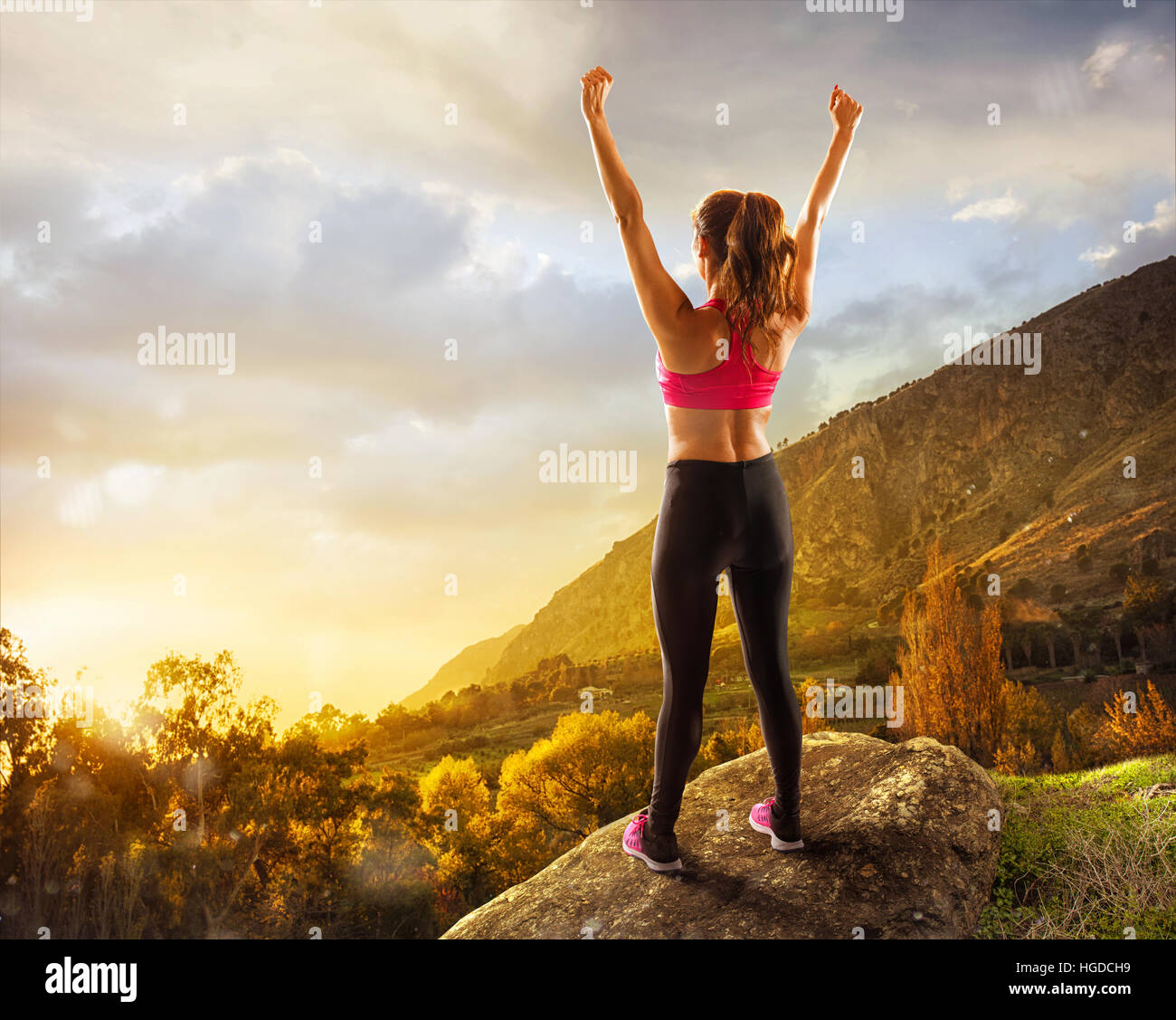 Dopo aver eseguito godetevi il paesaggio Foto Stock