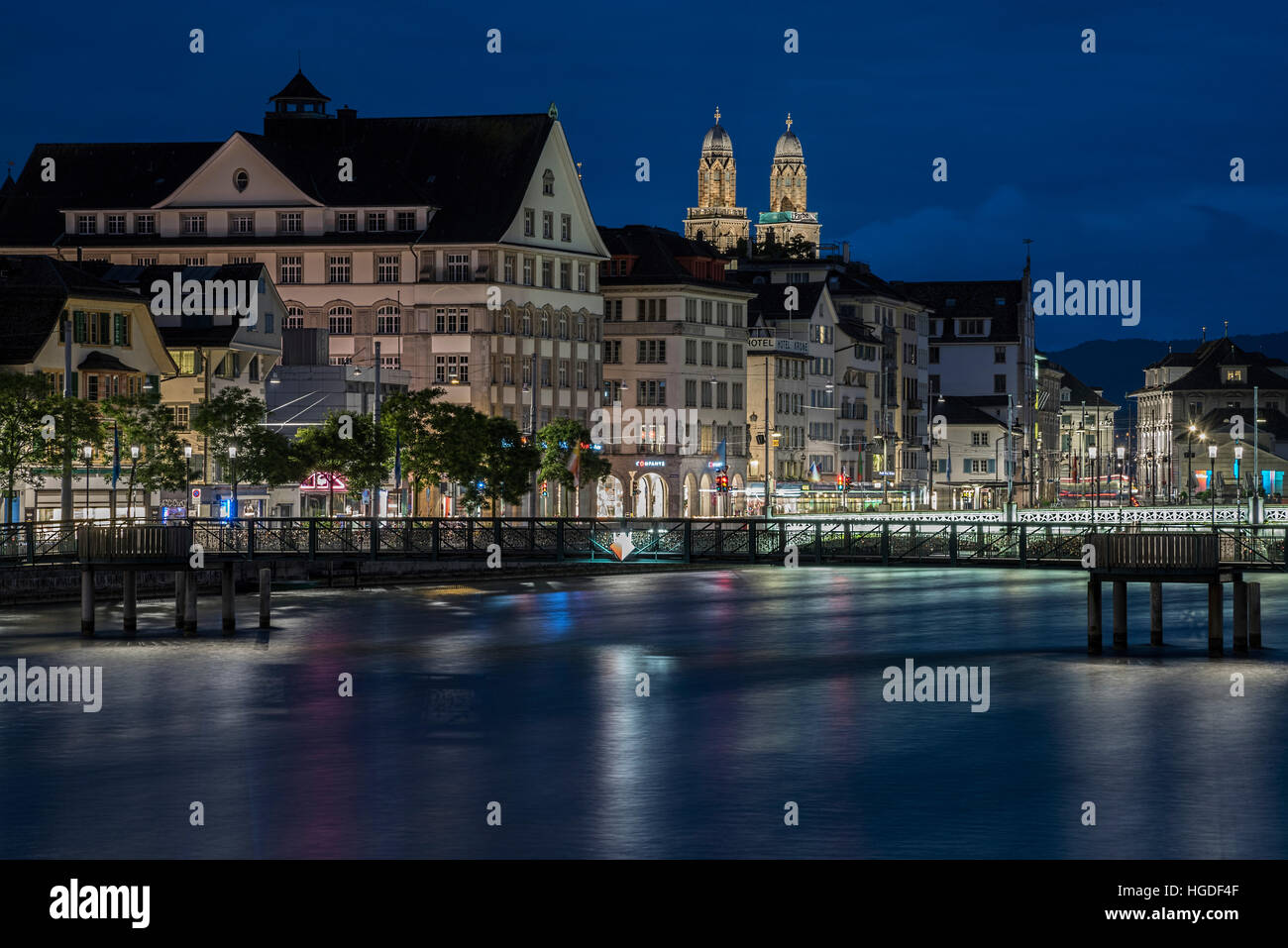 Zurigo, Limmat, Cityscape Foto Stock