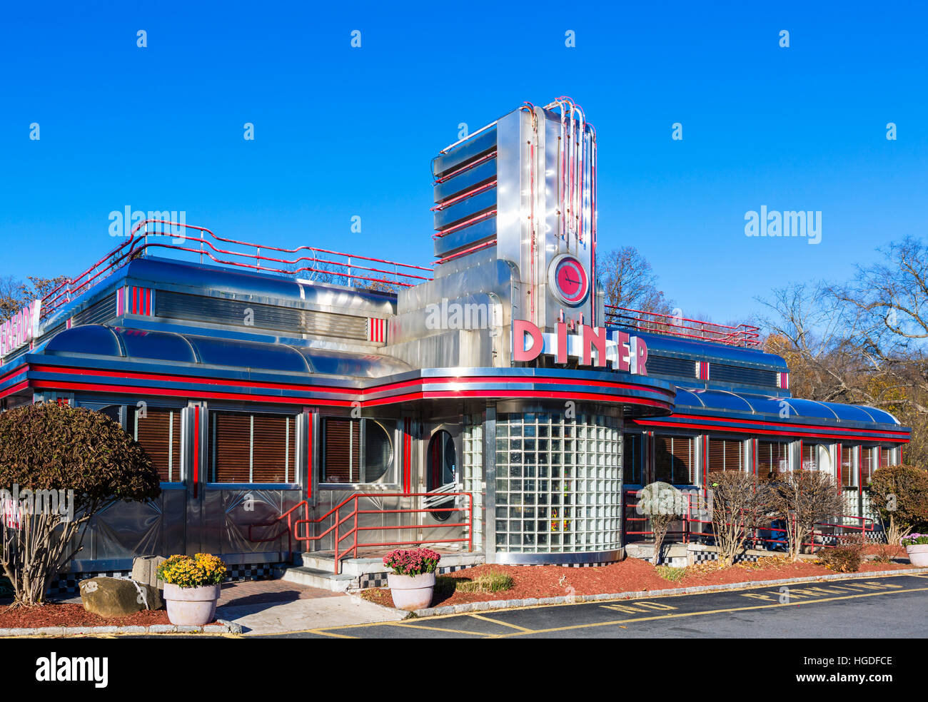 Tradizionale American Diner, Hyde Park, nello Stato di New York, Stati Uniti d'America Foto Stock