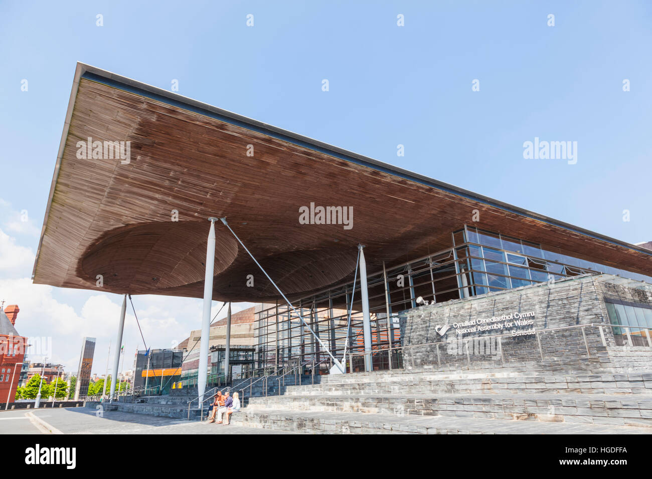 Il Galles, Cardiff, Cardiff Bay, National Assembly for Wales edificio Foto Stock