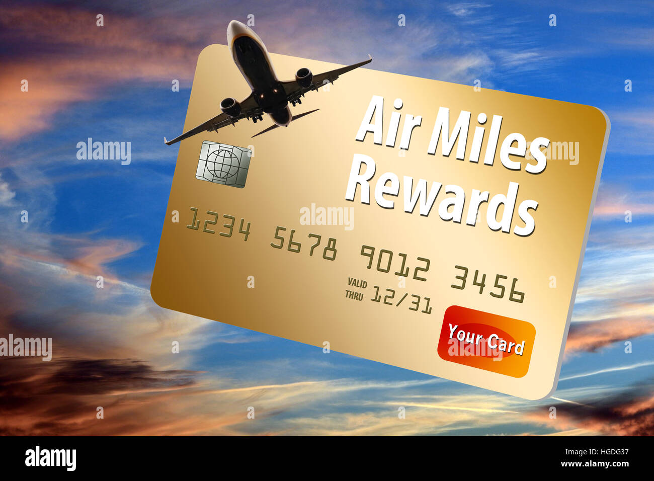 Viaggio aereo premia la carta di credito. Foto Stock