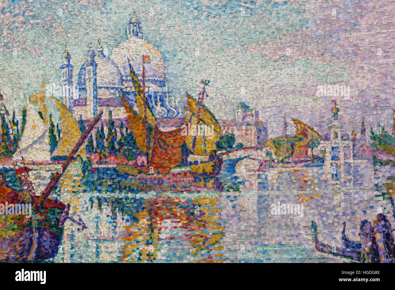 In Germania, in Baviera, Monaco di Baviera, il nuovo Museo Pinacoteca (Neue Pinakothek), Pittura intitolato 'S.Maria della Salute" di Paul Signac datata 1904 Foto Stock