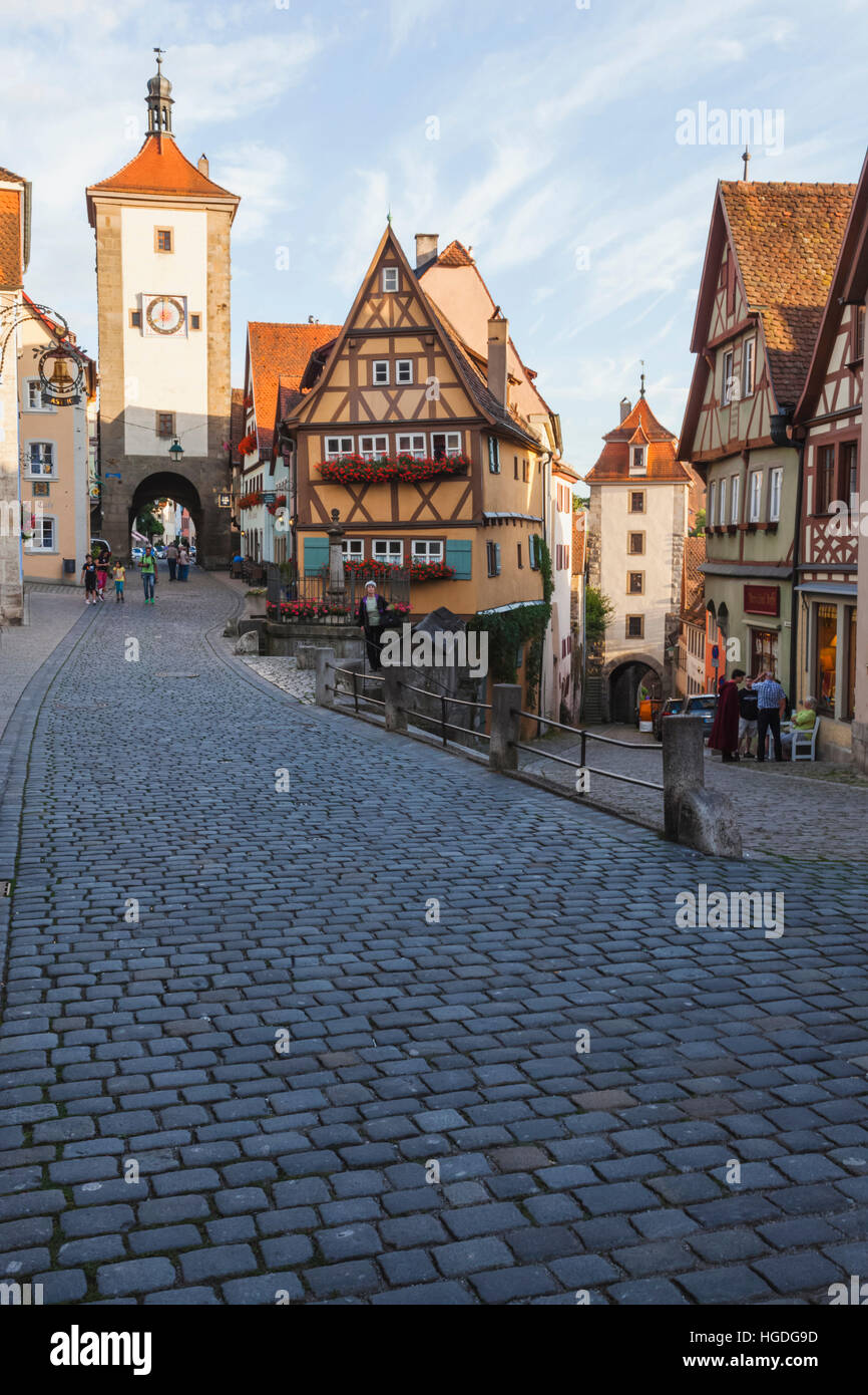 In Germania, in Baviera, la Strada Romantica, Rothenburg-OB van-der-Tauber, Ploenlein e Torre Siebers Foto Stock