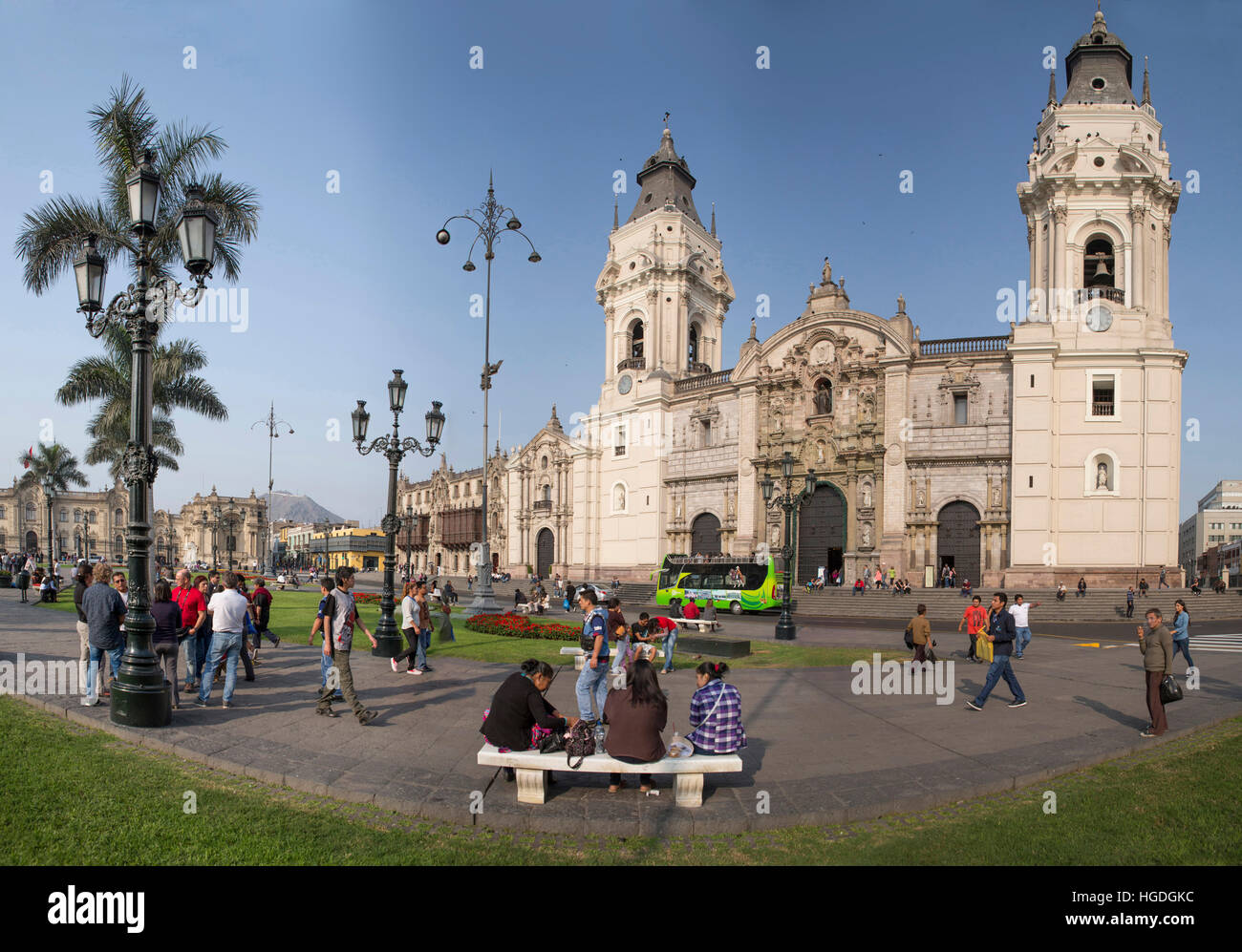 Plaza des Armes in Lima, Foto Stock