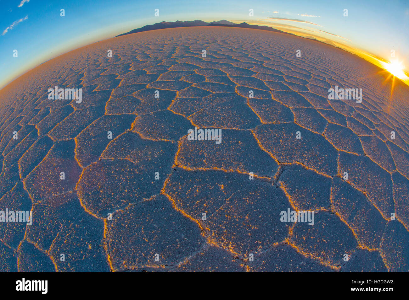 Il lago di sale di Uyuni, sale più grande lago del Sud America, Foto Stock