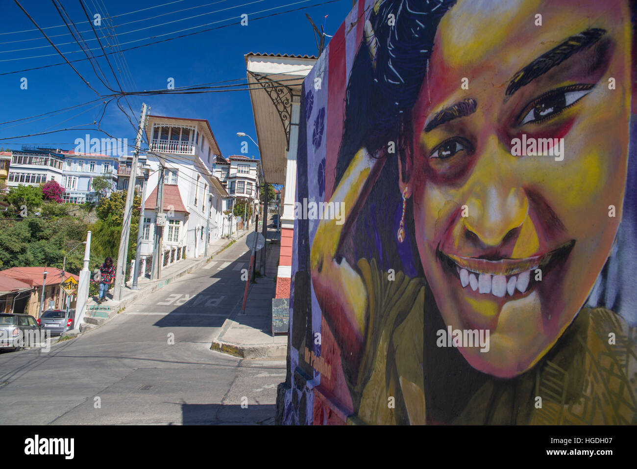 La città di Valparaiso, Cile Foto Stock