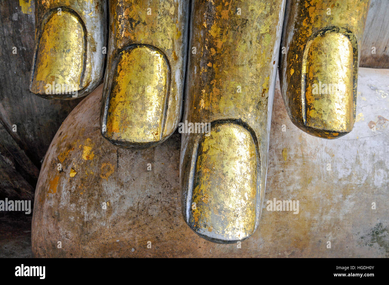 Gautama Buddha, mano, dettaglio Foto Stock