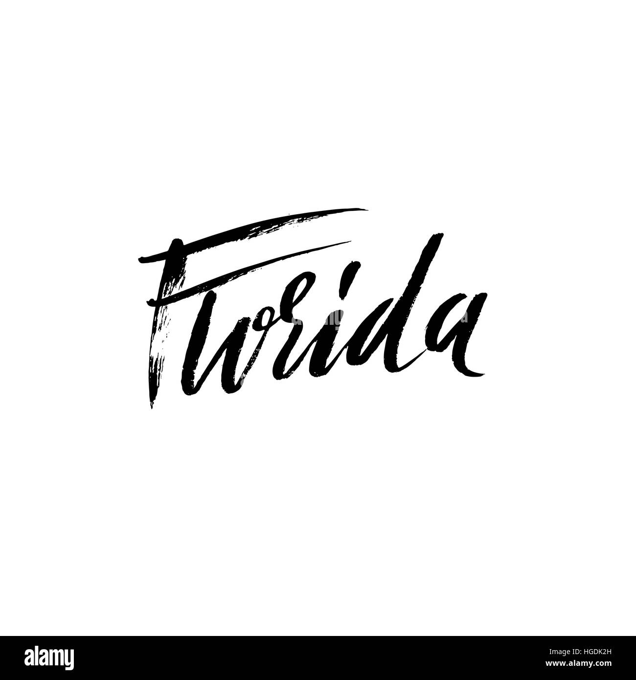 Florida lettering. Retrò stampa tipografia. Testo vintage. Illustrazione Vettoriale
