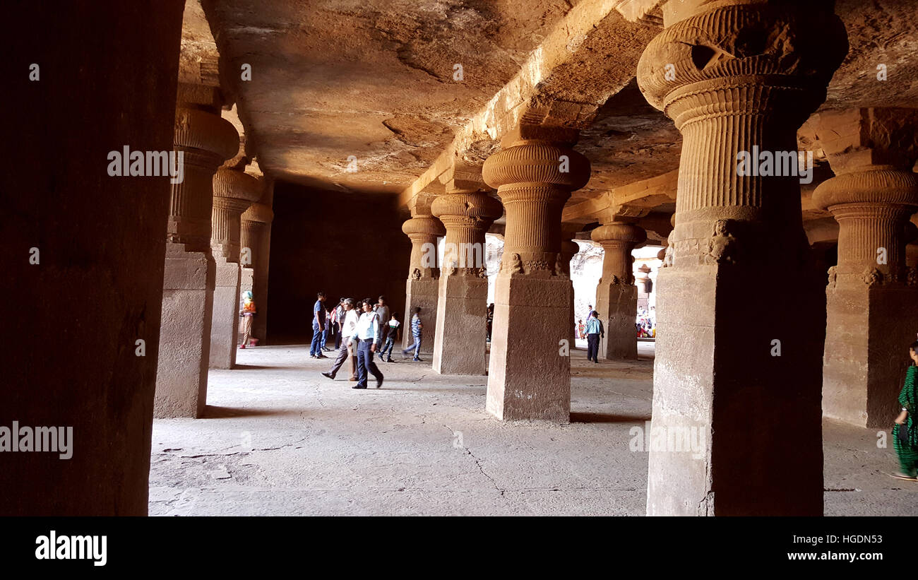 Elephanta Caves, Mumbai Foto Stock