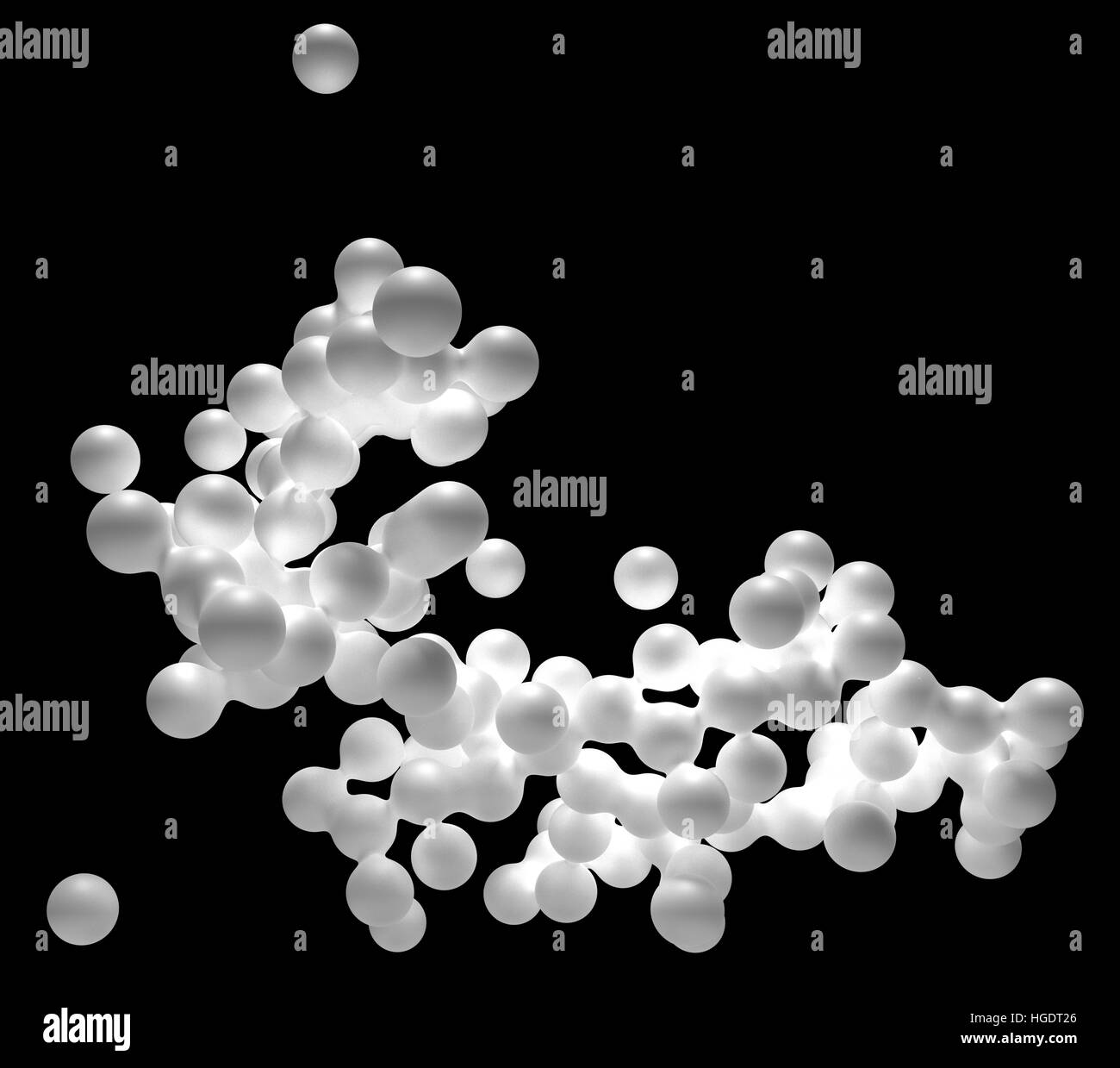 Abstract della caotica blob di bianco Foto Stock
