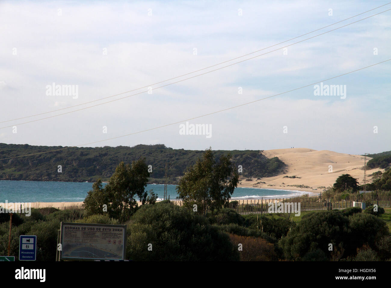 La spiaggia e le dune a Punta Paloma Tarifa, Andalusia, Spagna Foto Stock