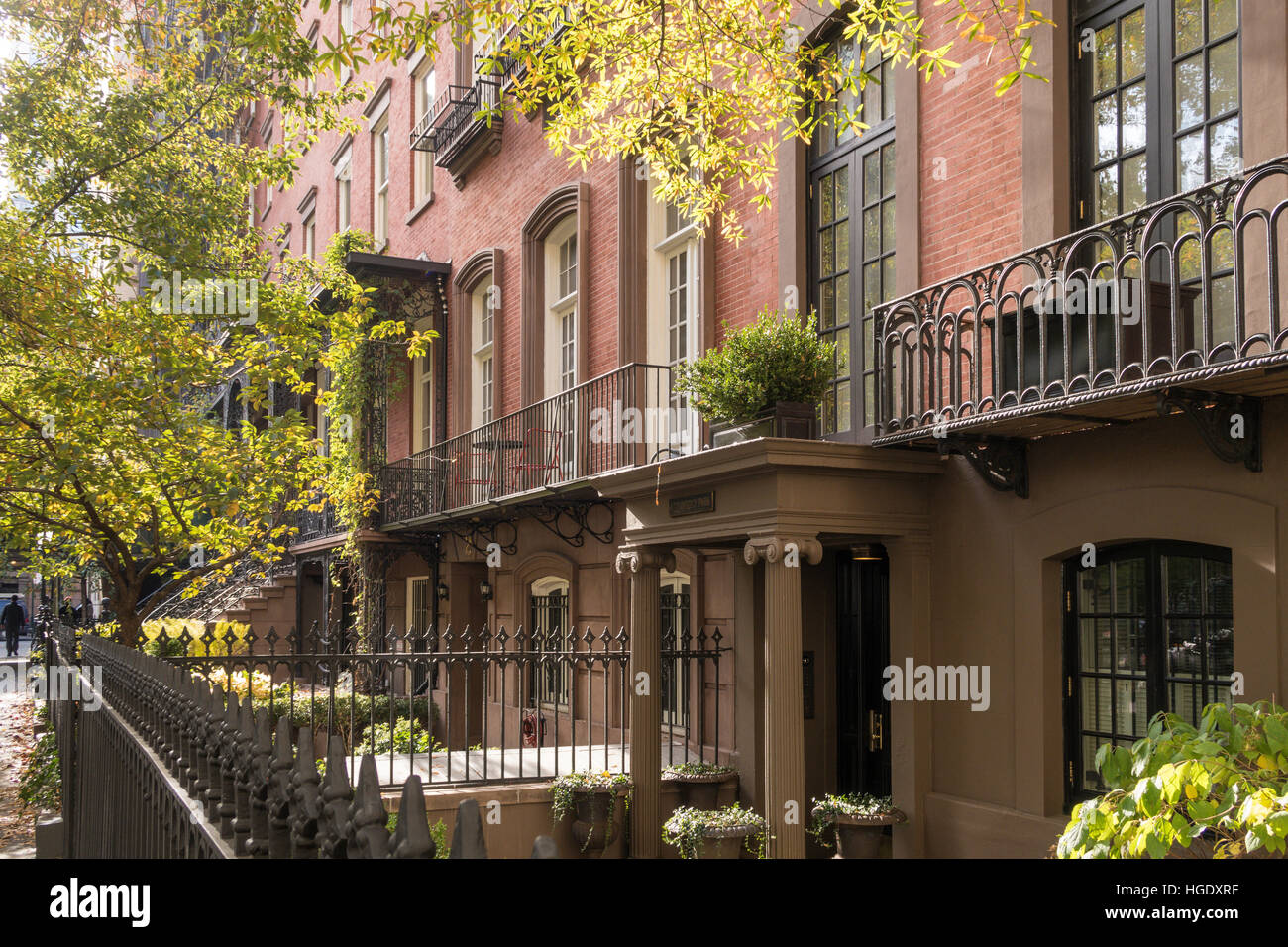 Le case di lusso nel Gramercy Park Historic District, NYC, STATI UNITI D'AMERICA Foto Stock