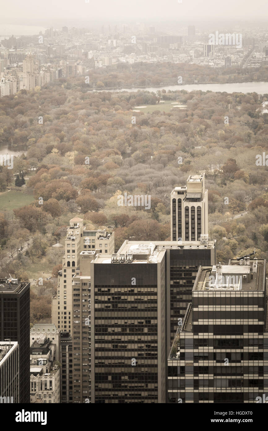 Angolo di alta vista di Manhattan, New York, Stati Uniti d'America Foto Stock