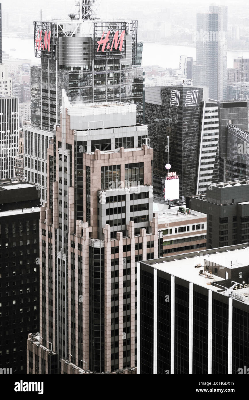 Angolo di alta vista di Manhattan, New York, Stati Uniti d'America Foto Stock