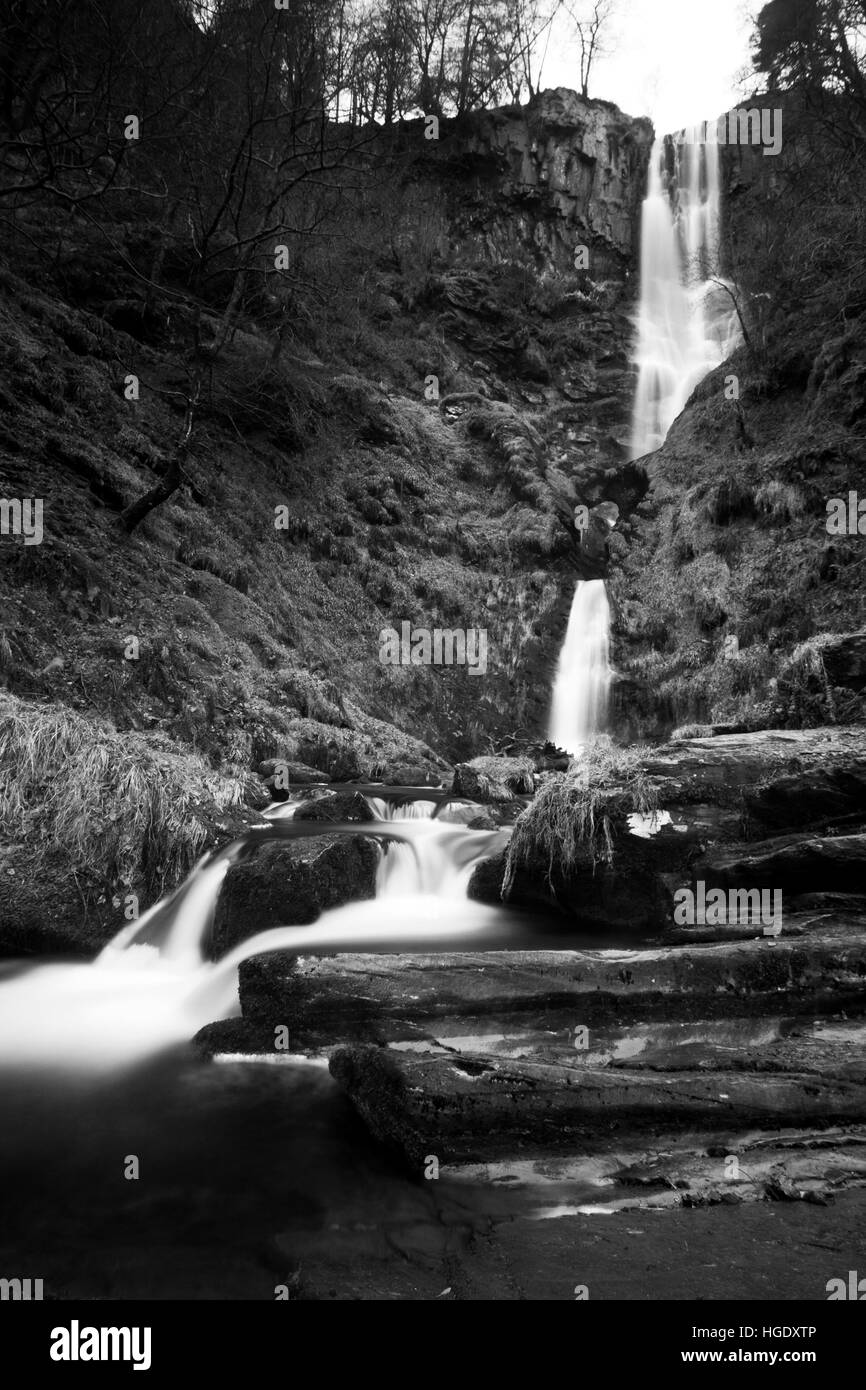 Fotografia di © Jamie Callister. Pistyll Rhaeadr, il Galles cascata più alta, Llanrhaeadr Ym Mochant, Denbighshire, il Galles del Nord, Foto Stock