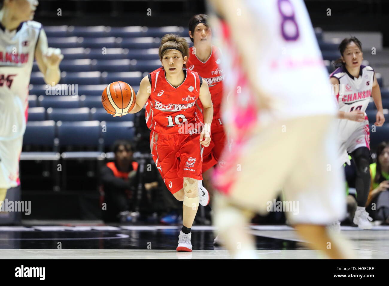 Tokyo, Giappone. Il 7 gennaio, 2017. Rui Machida (RedWave) Basket : tutto il Giappone Campionato di basket 2017 donna semi-finale match tra Chanson V-Magic 57-64 FUJITSU RedWave al 1° Yoyogi palestra a Tokyo in Giappone . © AFLO SPORT/Alamy Live News Foto Stock