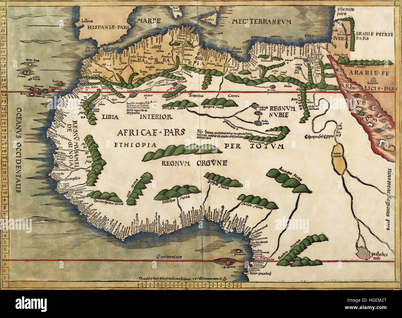Mappa di Africa 1513 Foto Stock