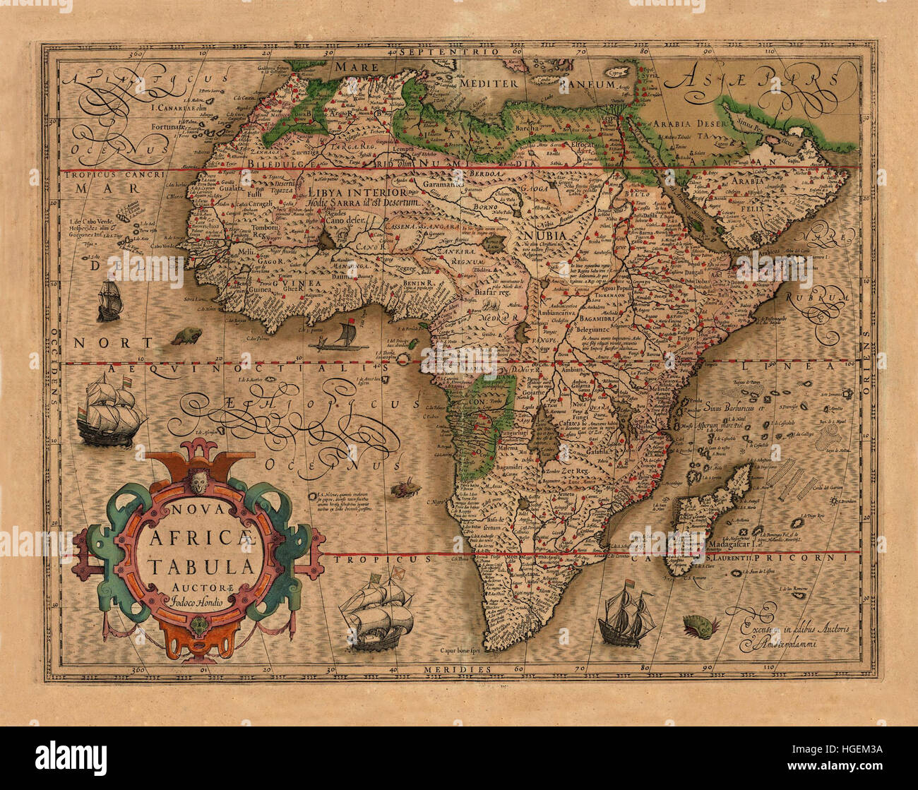Mappa di Africa 1611 Foto Stock