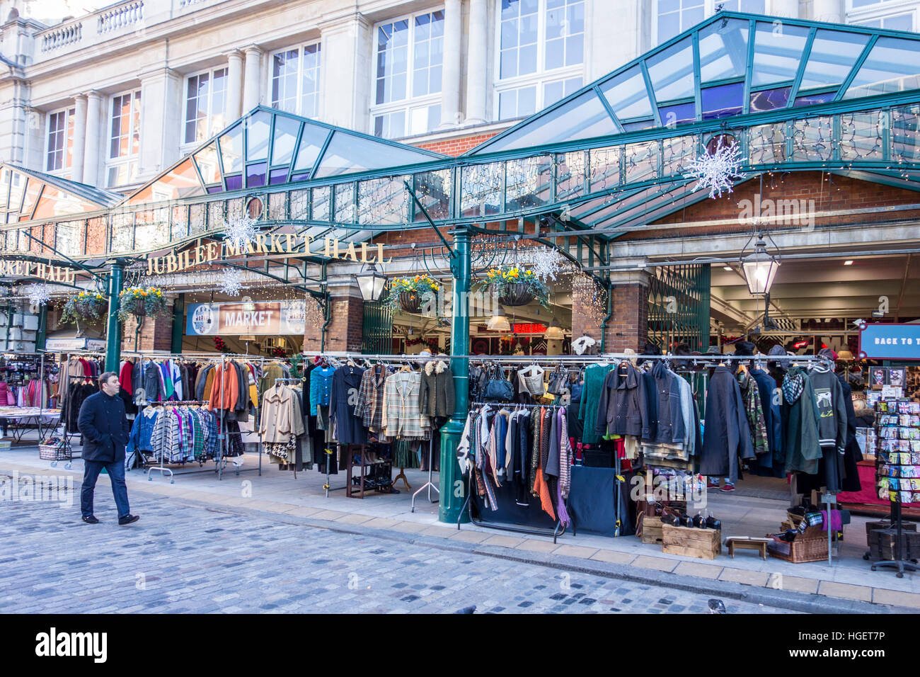 Giubileo sala mercato rifilato per il Natale 2016, Covent Garden di Londra, Regno Unito Foto Stock