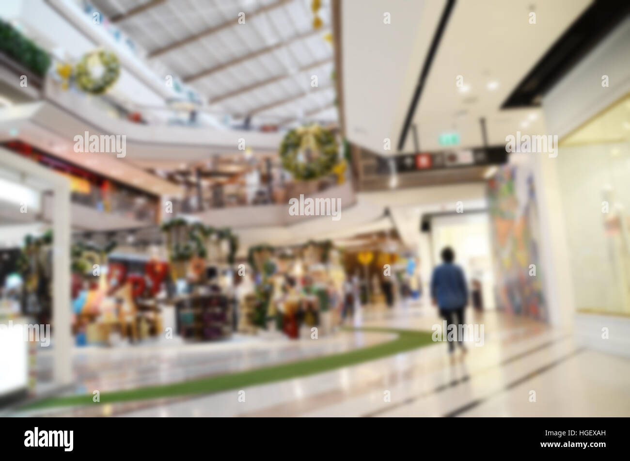 La sfocatura del centro commerciale per lo shopping Foto Stock