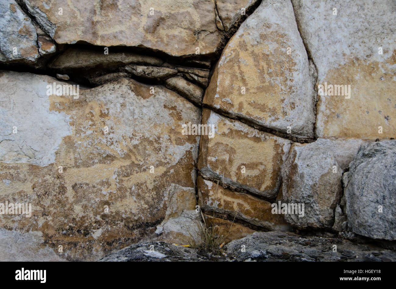Roccia preistorici pittura in Siberia meridionale vicino al Lago Baikal Foto Stock