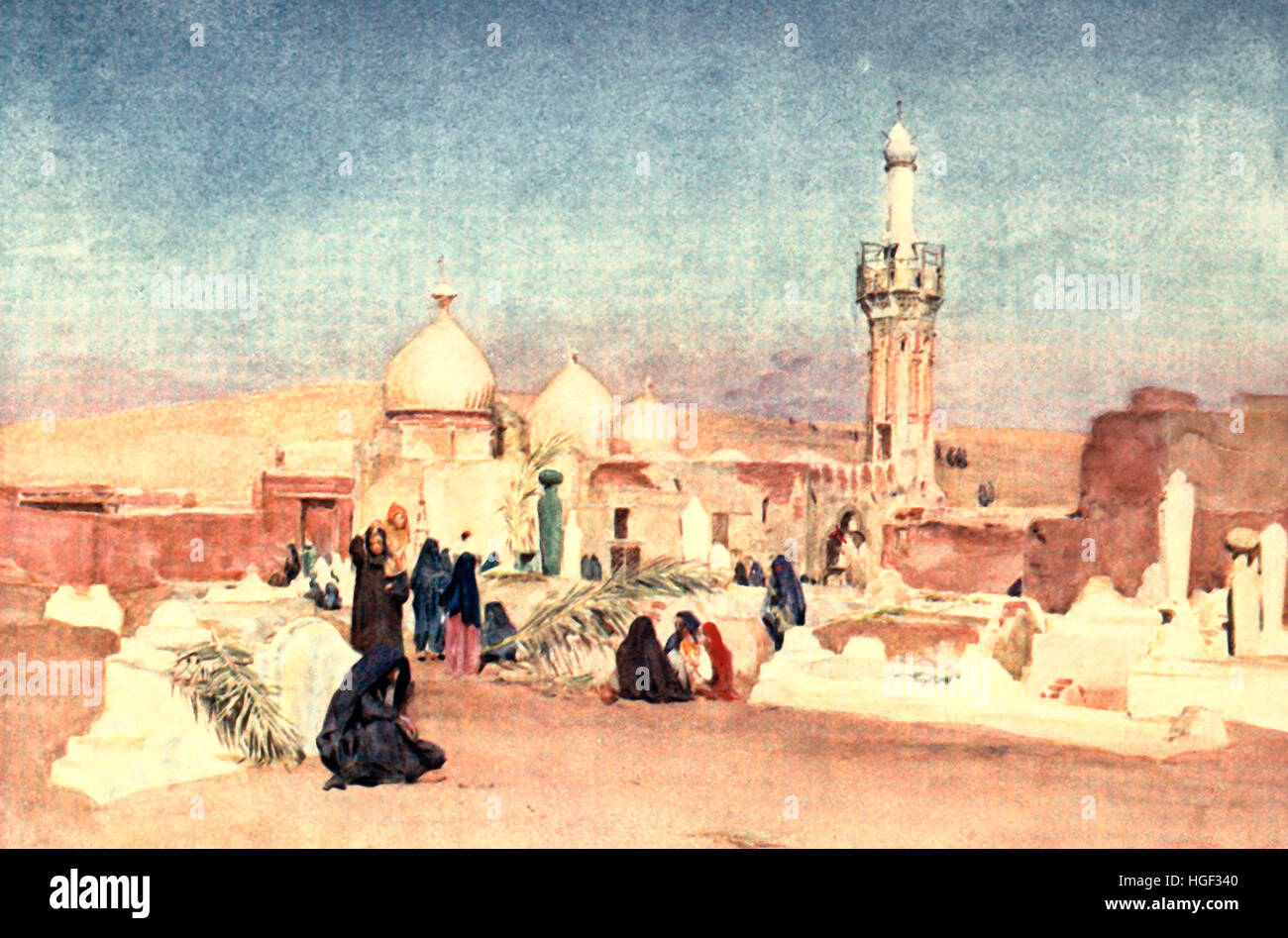 Cimitero vicino Rosetta, Egitto, circa 1900 Foto Stock
