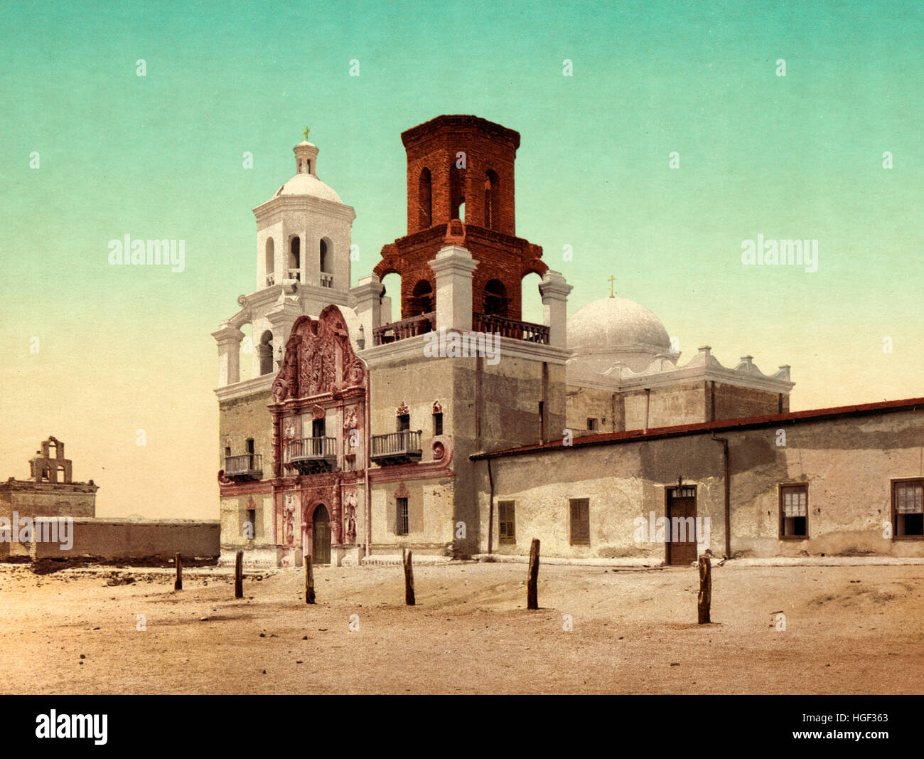 San Xavier Missione, Tucson, Arizona, circa 1902 Foto Stock