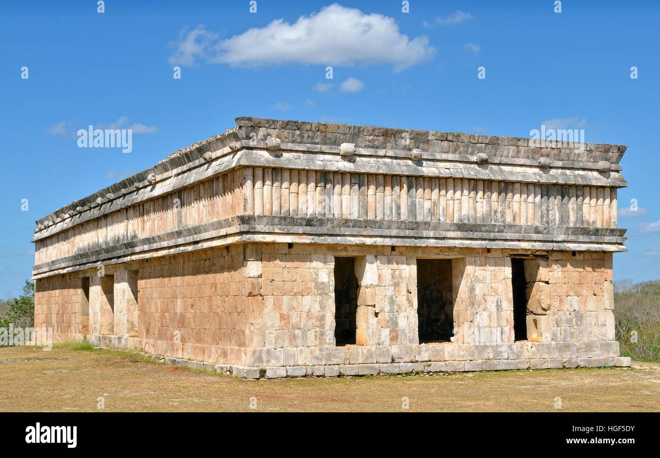 Casa delle tartarughe, Casa de las Tortugas, antica città maya di Uxmal, Yucatan, Messico Foto Stock