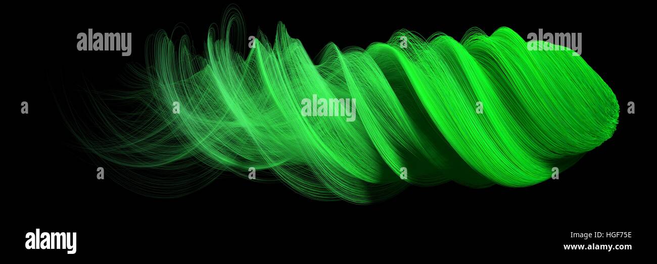 3d abstract con linee verdi. comet versione modulo Foto Stock