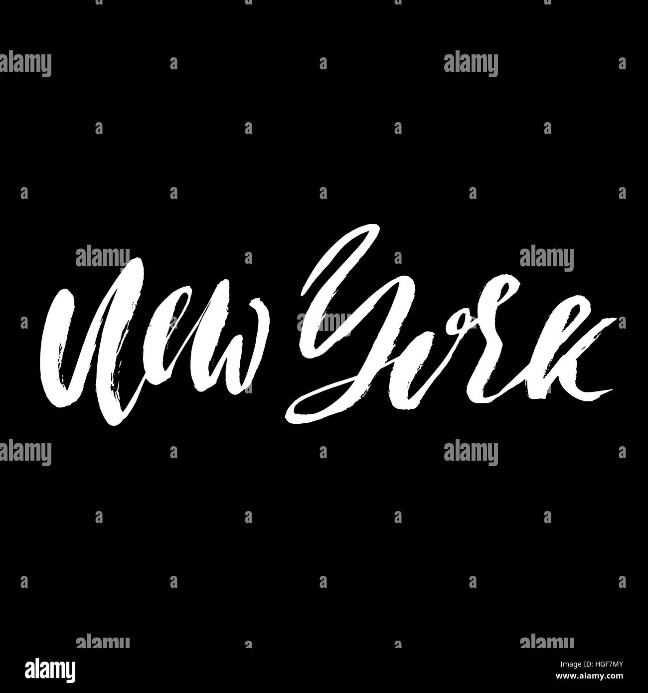 New York lettering. Retrò stampa tipografia. Testo vintage. Illustrazione Vettoriale