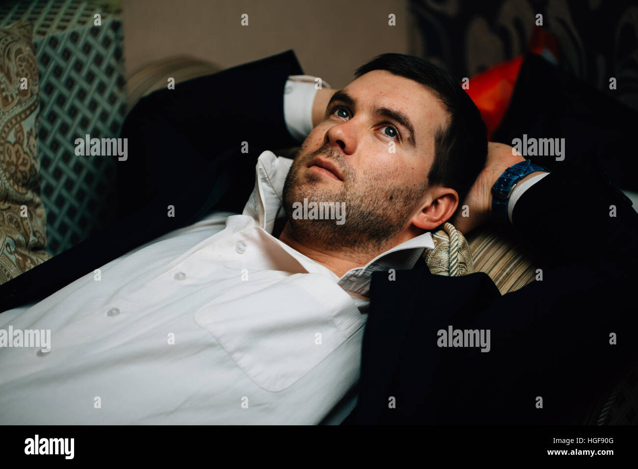 Business man è a riposo Foto Stock