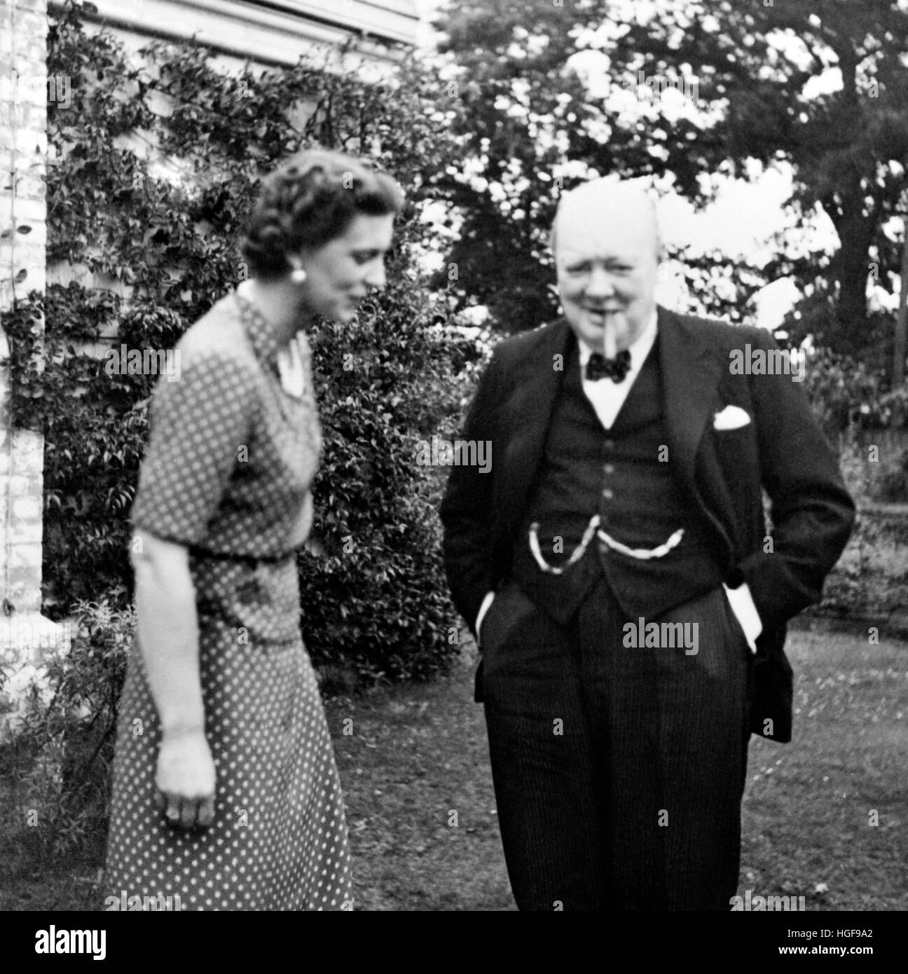 Sir Winston Churchill con la figlia Maria Foto Stock