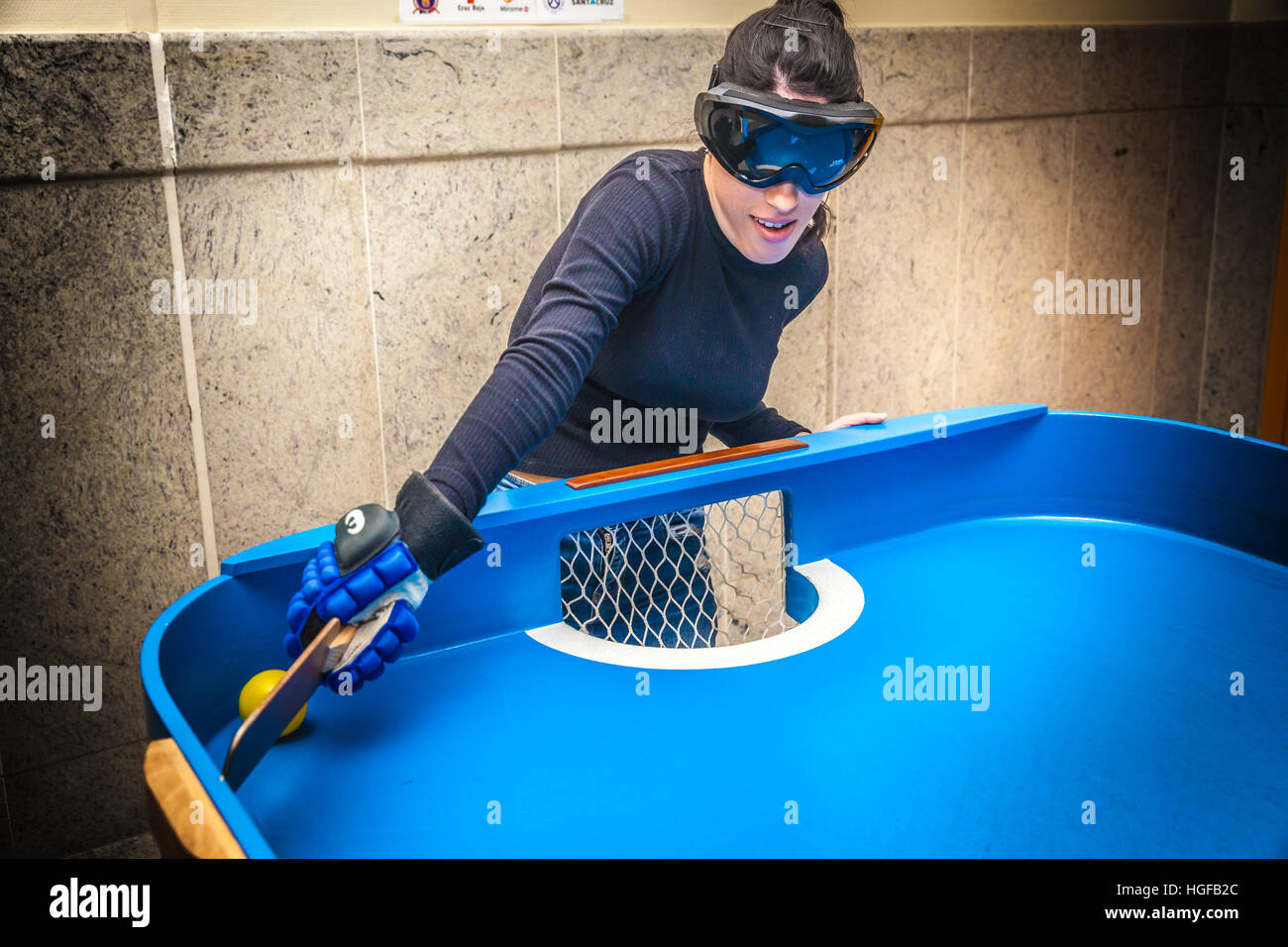 Blind people playing showdown game Stock Photo - Alamy