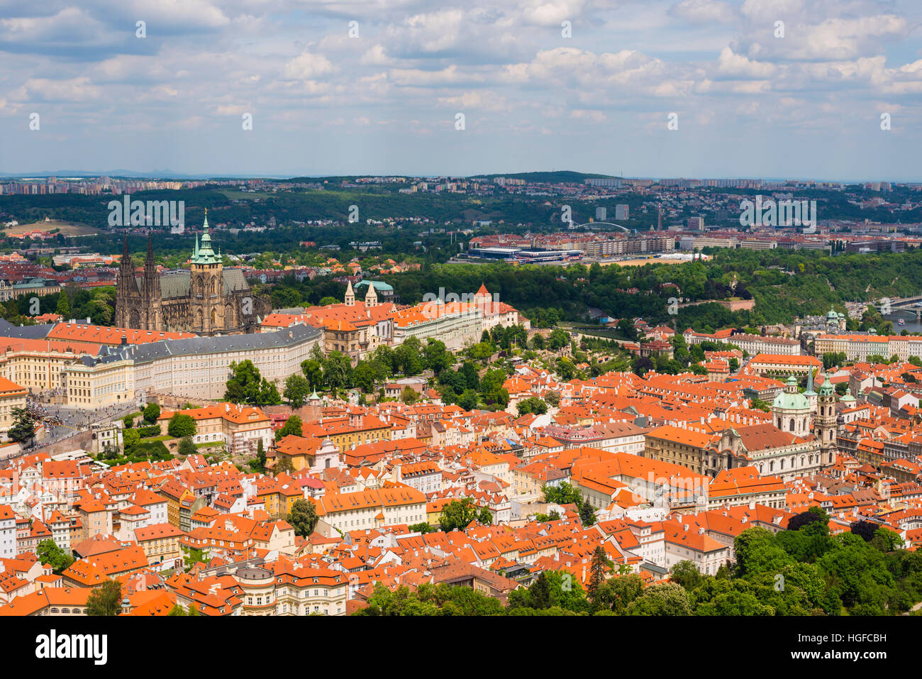 Mala Strana di Praga e Castele a Praga Foto Stock